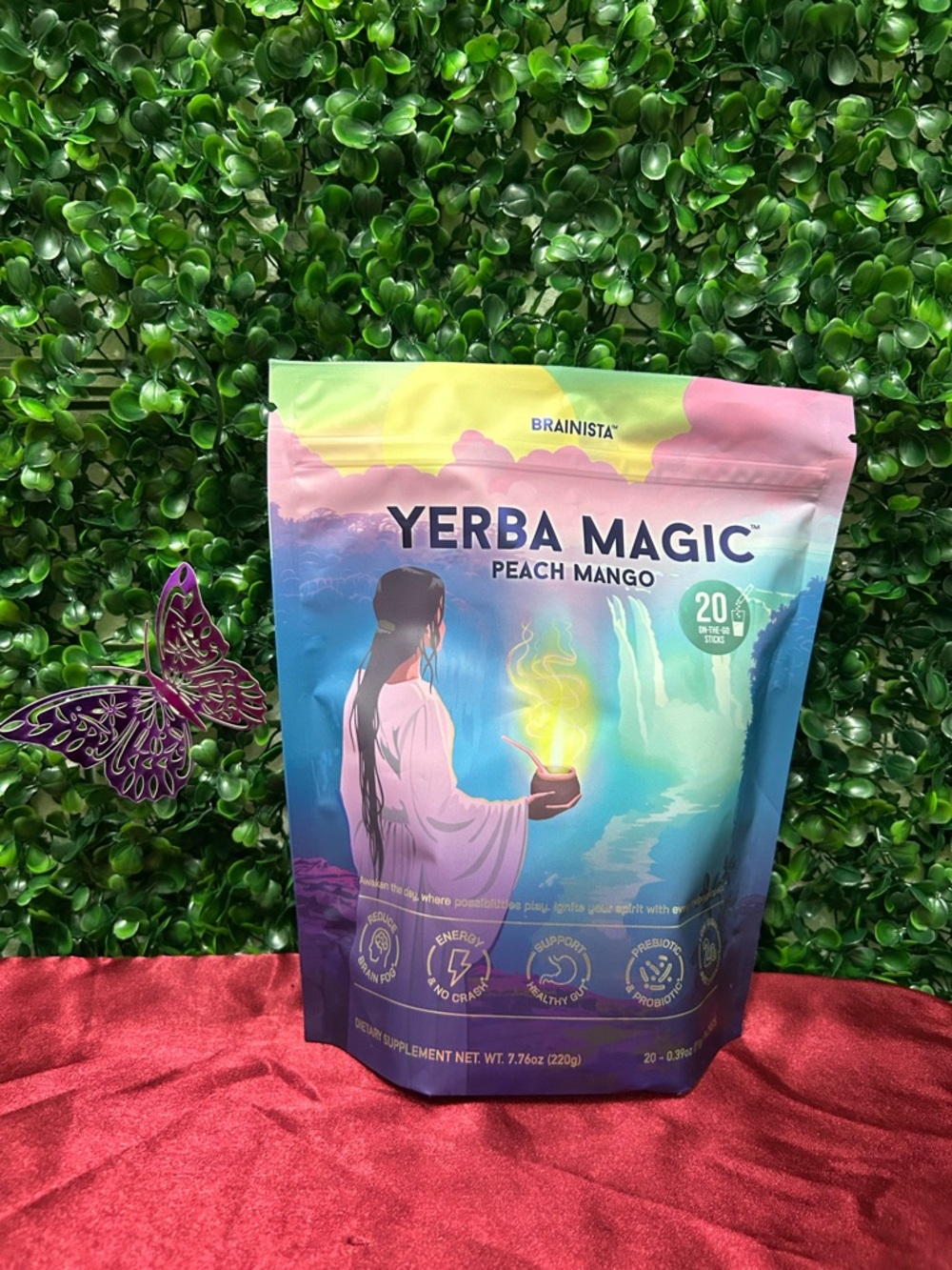 Yerba Magic Peach Mango Energy Drink Mix 20 Sticks Brainista Yerba Mate